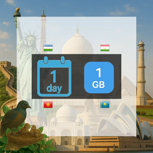 Central Asia (4 areas) 1GB/Day FUP1Mbps Unlimited