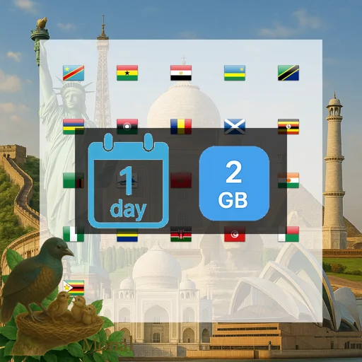 Africa (21 areas) 2GB/Day