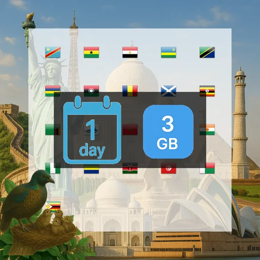 Africa (21 areas) 3GB/Day