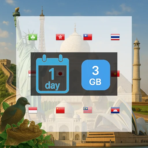 Asia (12 areas) 3GB/Day