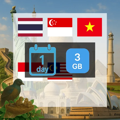 Singapore & Malaysia & Vietnam & Thailand & Indonesia 3GB/Day Unlimited