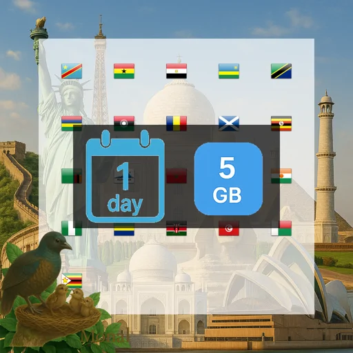 Africa (21 areas) 5GB/Day