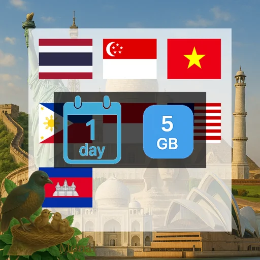 Asia (7 areas) 5GB/Day
