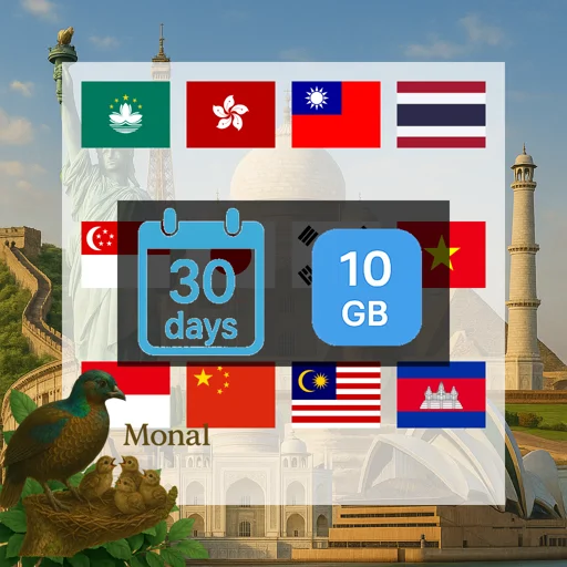 Asia (12 areas) 10GB 30Days