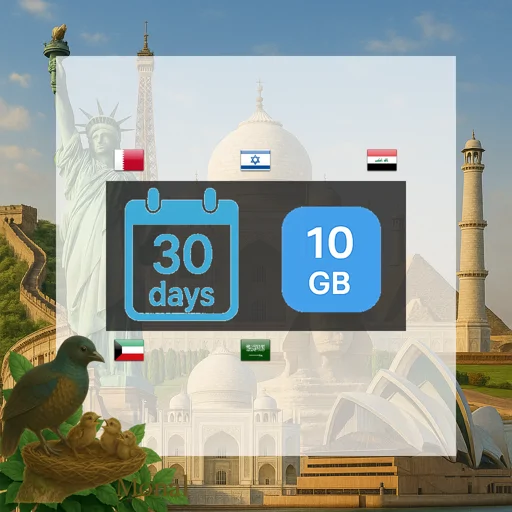 Middle East (5 areas) 10GB 30Days