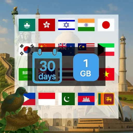 Asia-20 1GB 30 Days