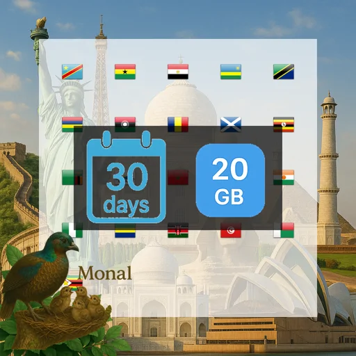 Africa (21 areas) 20GB 30Days