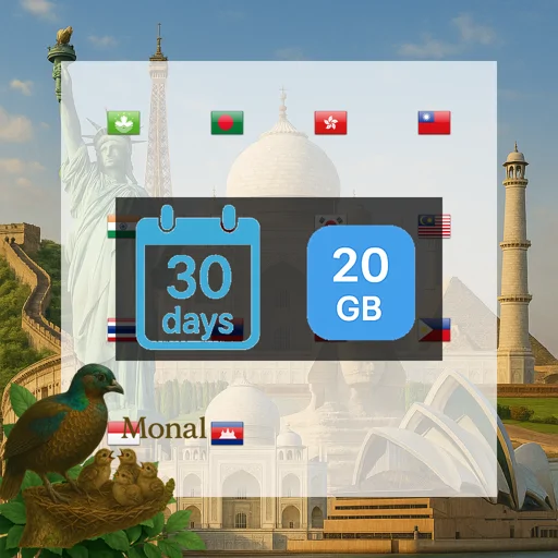 Asia (14 areas) 20GB 30Days