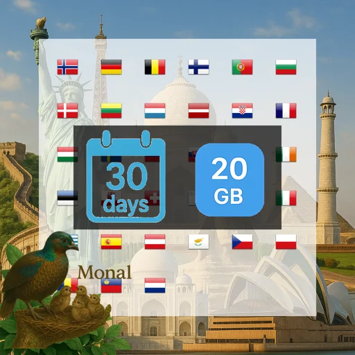 Europe (33 areas) 20GB 30Days