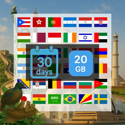 Global (120+ areas) 20GB 30Days