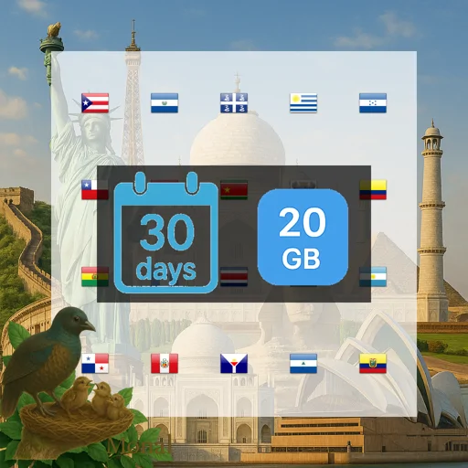 South America 20GB 30Days