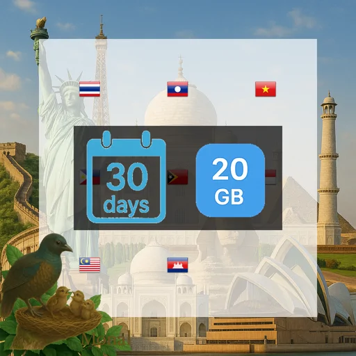 South East Asia (8 areas) 20GB 30Days
