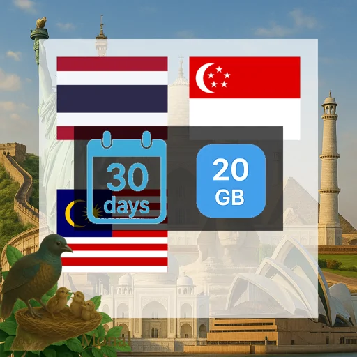 Singapore & Malaysia & Thailand 20GB 30Days