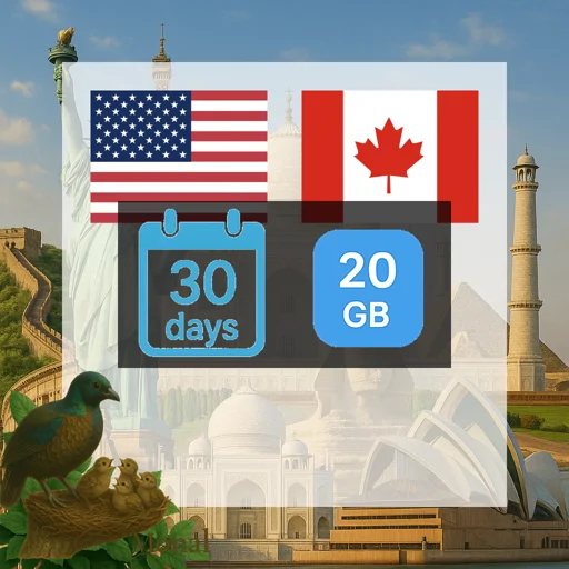USA & Canada 20GB 30Days