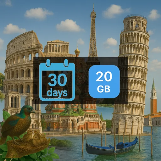 Europe (35 areas) 20GB 30Days