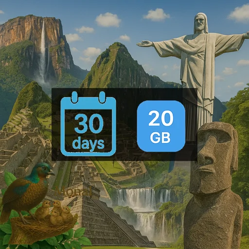 South America 20GB 30Days