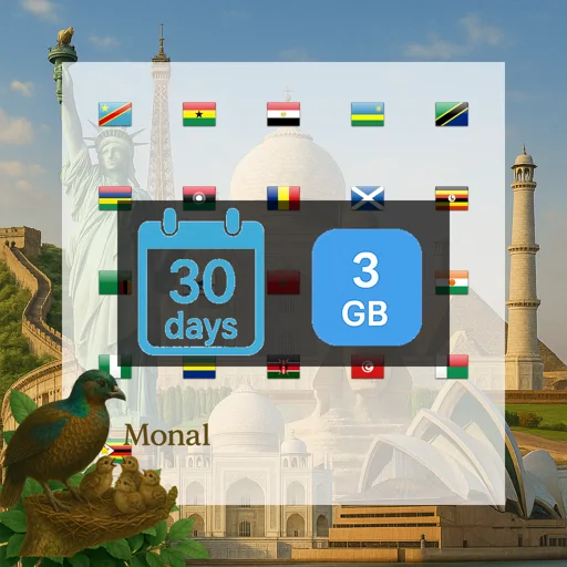 Africa (21 areas) 3GB 30Days