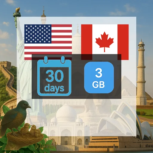 USA & Canada 3GB 30Days