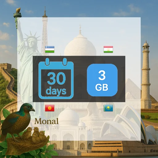 Central Asia (4 areas) 3GB 30Days