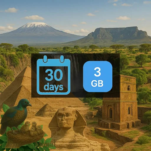 Africa (21 areas) 3GB 30Days