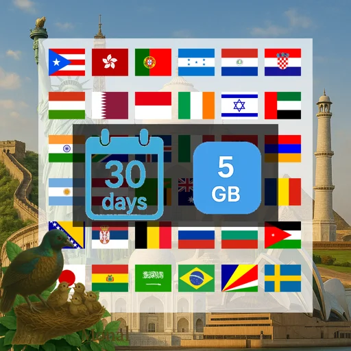Global (120+ areas) 5GB 30Days