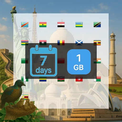 Africa (21 areas) 1GB 7Days