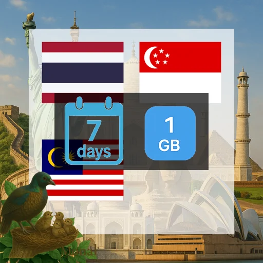 Singapore & Malaysia & Thailand 1GB 7Days