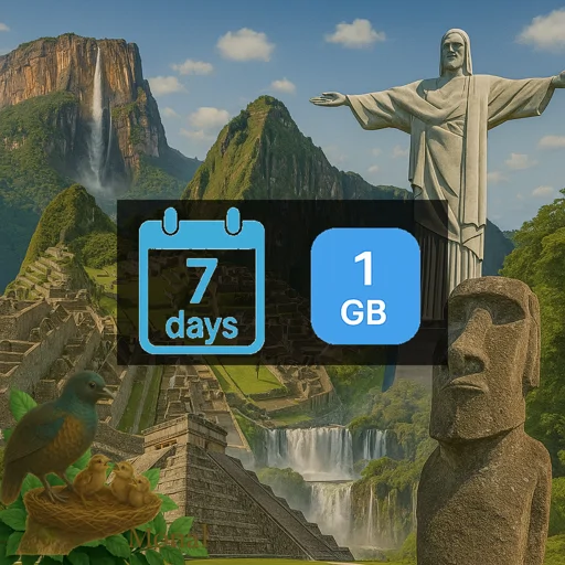 South America 1GB 7Days
