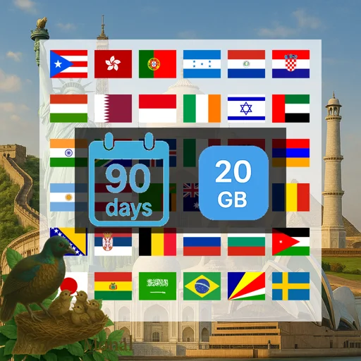 Global (120+ areas) 20GB 90Days