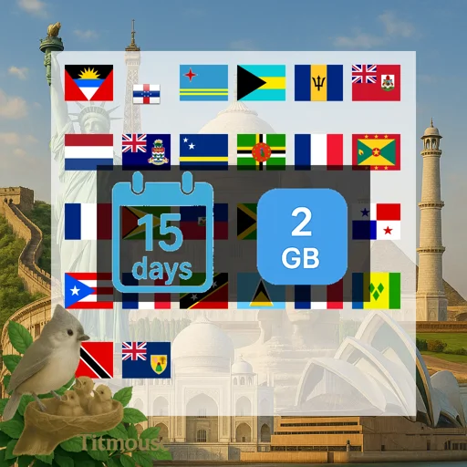 Caribbean Islands - 2 GB - 15 Days
