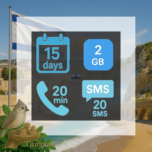 Israel - 2 GB - 20 SMS - 20 Mins - 15 days
