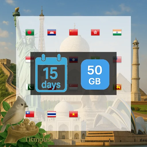 Asia - 50 GB - 15 days