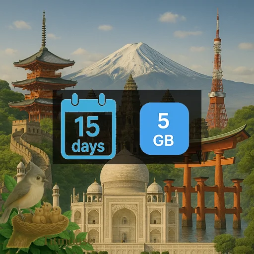Asia - 5 GB - 15 days
