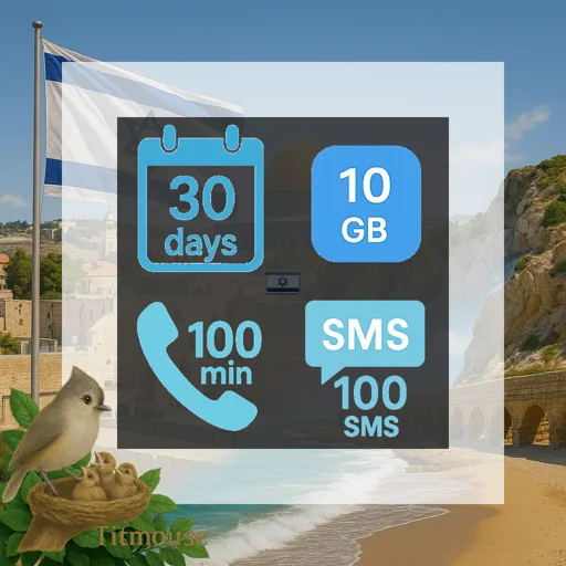Israel - 10 GB - 100 SMS - 100 Mins - 30 days