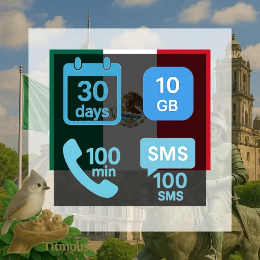 Mexico - 10 GB - 100 SMS - 100 Mins - 30 Days