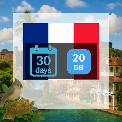 Guadeloupe - 20 GB - 30 Days