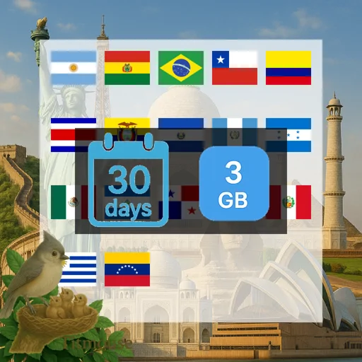 Latin America - 3 GB - 30 Days