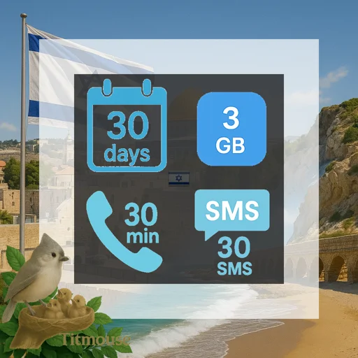 Israel - 3 GB - 30 SMS - 30 Mins - 30 days