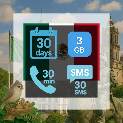 Mexico - 3 GB - 30 SMS - 30 Mins - 30 Days