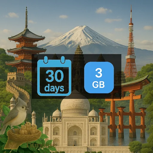 Asia - 3 GB - 30 days