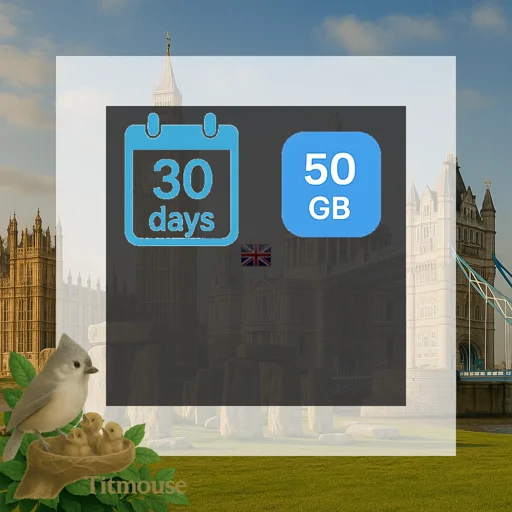 United Kingdom - 50 GB - 500 SMS - 500 Mins - 30 days