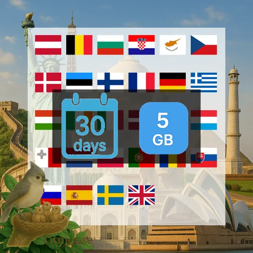 European Union and United Kingdom - 5 GB - 30 Days