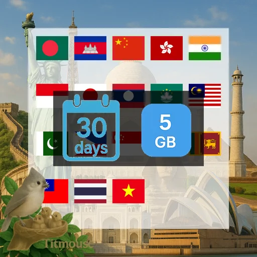 Asia - 5 GB - 30 Days