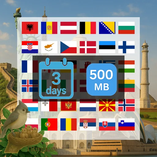 Europe - 500 MB - 3 Days