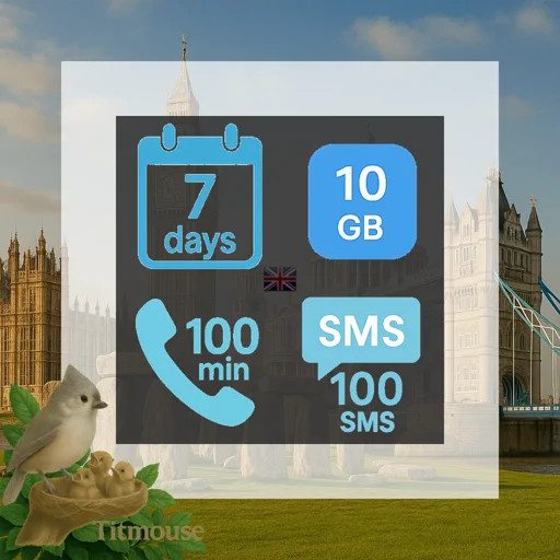 United Kingdom - 10 GB - 100 SMS - 100 Mins - 7 days