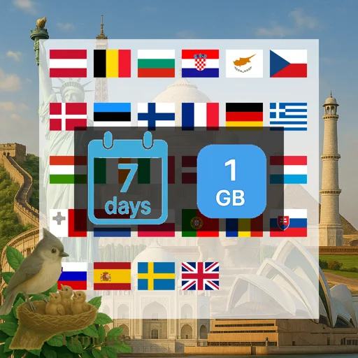 European Union and United Kingdom - 1 GB - 7 Days